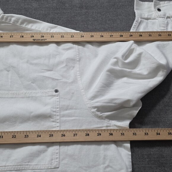Aerie Oversized Shirt Women XXL Ivory LS Buttons Pockets Cotton Slouchy Top Boho - Picture 5 of 16